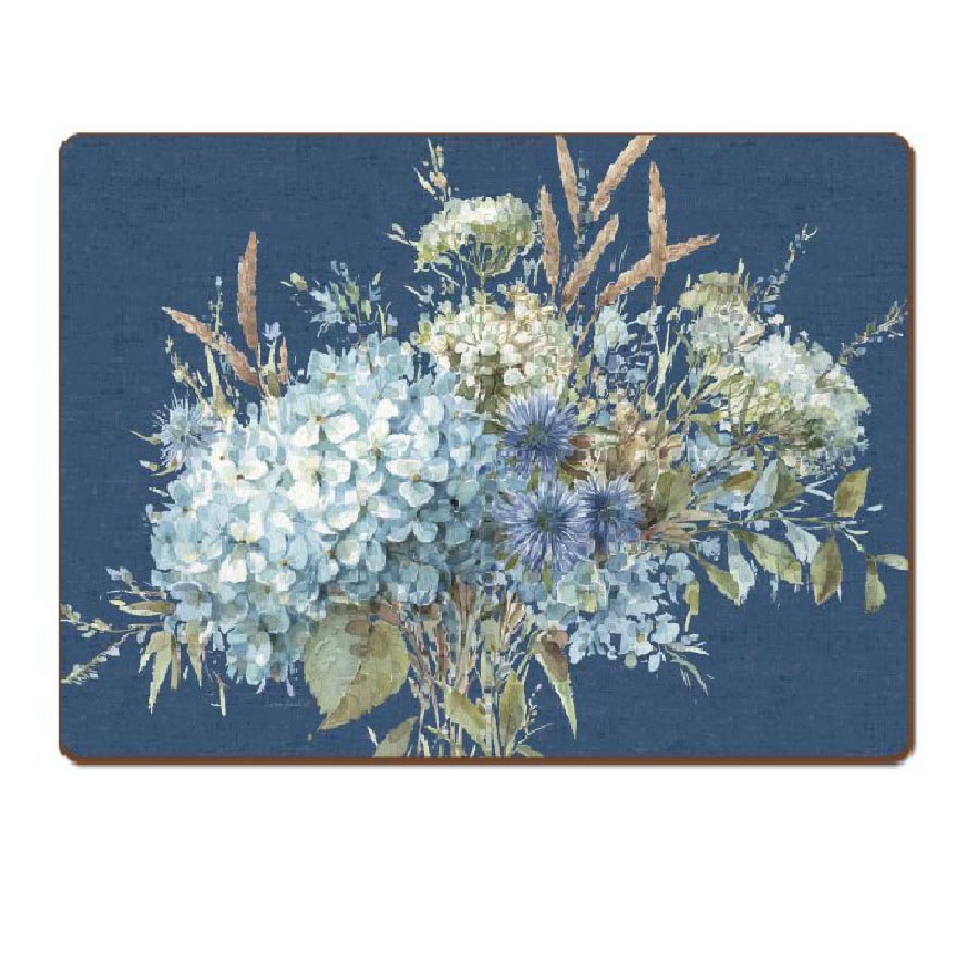 ! CorkBack Hardboard Placemats Floral Bohemian Hydrang